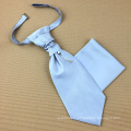 Garçons d&#39;honneur cadeau Polyester Jacquard cravate Cravat Grosgrain cravate et poche